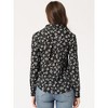 Allegra K Women's Point Collar Long Button Sleeve Button Down Floral Shirt - 4 of 4