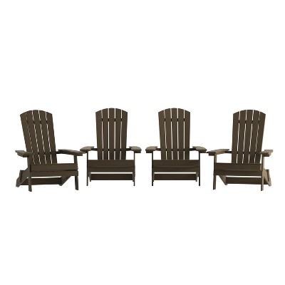 Merrick Lane Set Of 4 Poly Resin Folding Adirondack Lounge Chair All   GUEST Fc2457c0 8a93 4b03 81e1 849cbfc17c68