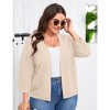 Coolmee Women's Plus Size Cardigan Hollow Out Summer Shawl Crochet Lightweight Cardigan 3/12 Sleeve Oversized Open Front Sweater Tops 4XL Apricot - 4 of 4