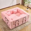 71'' Plush Folding Sofa Bed with High-Density Foam, Convertible Floor Sofa for Living Room, Guest Room, and Bedroom - 4 of 4