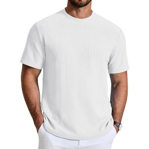 COOFANDY Men' s T-Shirt Short Sleeve Crew Neck Textured Shirts