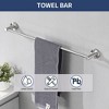 Brushed Nickel 4-Piece Bathroom Hardware Set Towel Bar, Toilet Paper Holder, Towel Ring, Hook Stainless Steel - 4 of 4
