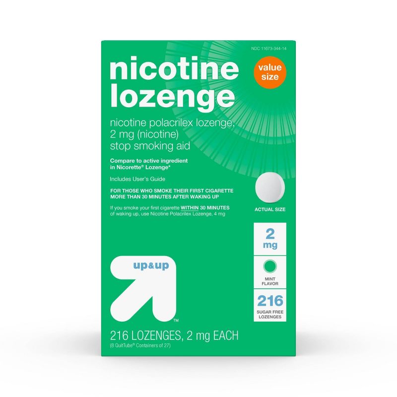 Nicotine 2mg Lozenge Stop Smoking Aid - Mint - up & up™, 1 of 7