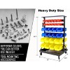 Dolonm 60 Parts Bin Rack Garage Storage Unit 6 Tiers System Steel Shelf with Portable Wheels, Mobile Tool Organizer Plastic Bins (6 Tiers) - 3 of 4