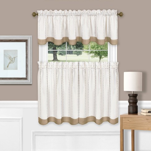 24 X58 Westport Window Curtain Tier Pair And Valance Set Taupe