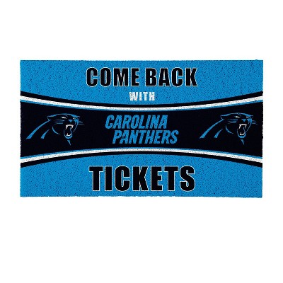 Evergreen Come Back with Tickets Carolina Panthers 28" x 16" Woven PVC Indoor Outdoor Doormat