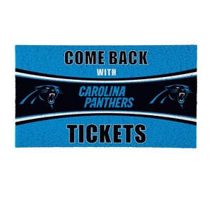 Evergreen Come Back with Tickets Carolina Panthers 28" x 16" Woven PVC Indoor Outdoor Doormat - 1 of 4