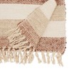 Saro Lifestyle Fringed Classic Stripe Table Runner, Beige, 16"x72" - 2 of 3