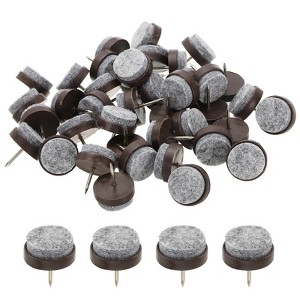 Unique Bargains Wooden Chair Sofa Cabinet Table Leg Floor Protector Round Nail-on Felt Pads 40 Pcs - 1 of 3