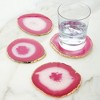 Modern Home Set of 4 Natural Agate Stone Coasters - 2 of 4