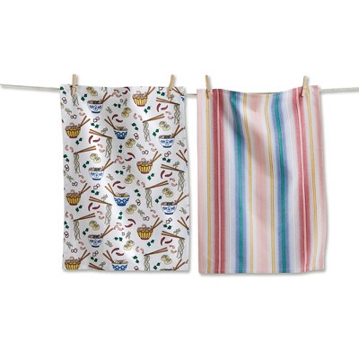 Tag Noodle Bowl Dishtowel Set - Kitchen Textiles, Everyday Use, Machine Washable, 26x18 inches, Soft and Absorbent