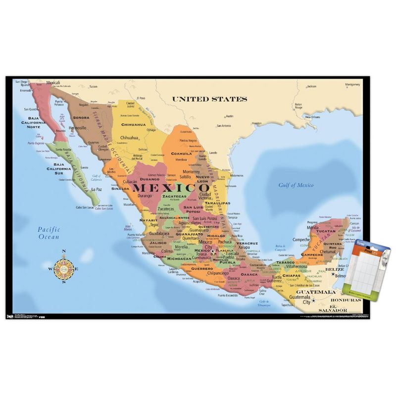 Trends International Map - Mexico Unframed Wall Poster Prints, 1 of 7