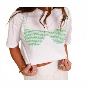 Women's Bondi Smocked Graphic Bikini Top Shirt - Jacquie The Label - 1 of 3