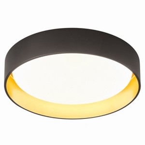 Dewdrop Modern LED Flush Mount Ceiling Light, Black and Gold Round Fixture for Bedroom Living Room - 1 of 4