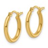 Black Bow Jewelry 2mm Round Hoop Earrings in 10k Yellow Gold, 13mm (1/2 Inch) - 2 of 4