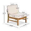 GDFStudio Abena Outdoor Acacia Wood 6 Seater Sectional Sofa and Club Chair Chat Set with Cushions - 3 of 4