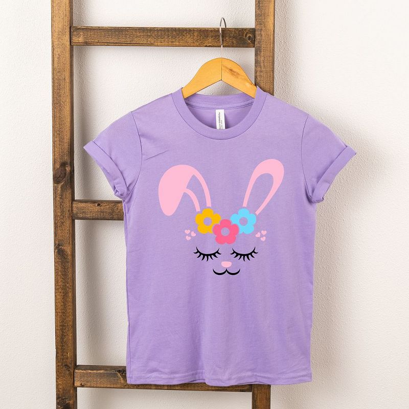 The Juniper Shop Bunny Face With Flowers Youth Short Sleeve Tee, 1 of 3