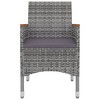 vidaXL 3 Piece Patio Dining Set with Cushions Poly Rattan and Glass - 4 of 4