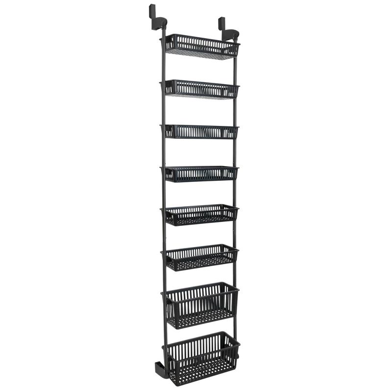 Smart Design 8-Tier Over The Door Hanging Pantry Organizer with 6 full Baskets and 2 Deep Baskets Black, 2 of 9