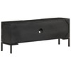 vidaXL Solid Wood TV Stand with Two Shelves and Doors, Powder Coated Steel Frame, Black Finish, Industrial Style, Size: 45.3"x11.8"x18.1" - 3 of 4