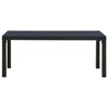 vidaXL Patio Bench, 43.3" Steel and WPC Black - 3 of 4