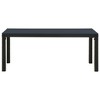 vidaXL Patio Bench, 43.3" Steel and WPC Black - image 3 of 4