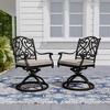 Mondawe Cast Aluminum Outdoor Dining  360° Swivel Chair Armchair with Cushion (Set of 2) - 2 of 4