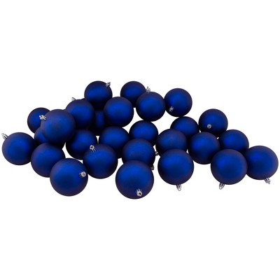 Northlight 32ct Royal Blue Shatterproof Matte Christmas Ball Ornaments 3.25" (80mm)