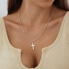 Cross Necklace for Women: 14K Gold & Silver Plated, Minimalist Dainty Religious Pendant, Daily Wear Jewelry Gift - 4 of 4