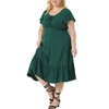 Agnes Orinda Women's Plus Size Short Sleeve Sweetheart Neck Ruffle Tiered Maxi Long Dress - 2 of 4