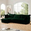 L-Shaped Cloud Couch,120" Corduroy Sectional Sofa with Convertible Ottoman,Deep Seat 3-Seater Sofa for Living Room-Baofuwish - 3 of 4