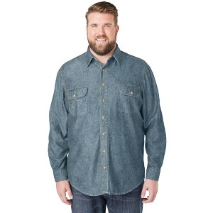 Boulder Creek by KingSize Long Sleeve Denim And Twill Shirt - 1 of 4