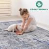Kumasinova Stain-Resistant Area Rug, Non-Shedding Door Mat,Kid & Pet-Friendly, Silver Abstract Area Rug for Living Room, Latex-Free Cotton Backing - 2 of 4