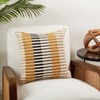 Saro Lifestyle Dynamic Stripe Geometry Throw Pillow Cover, 18"x18", Yellow - image 3 of 3