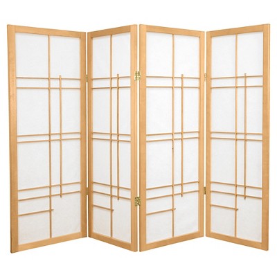 Oriental Furniture Tall Eudes Shoji Screen, Rosewood, 3 Panels