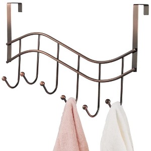 Home Mart Goods Heavy Duty Oiled Rubbed Bronze Plated Over The Door Hanger Hanging Rack 6 Hooks Organizer - 1 of 4