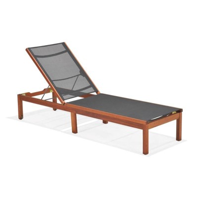 Amazonia Solid Wood 100 FSC and Mesh Lounger, Black