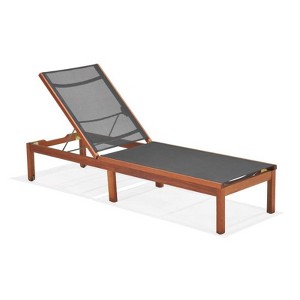 Amazonia Solid Wood 100 FSC and Mesh Lounger, Black - 1 of 2