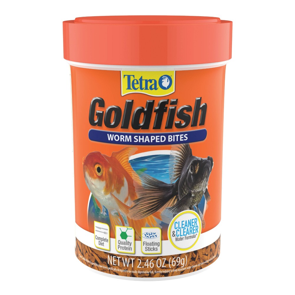 Tetra Goldfish Worm Shaped Bites Fish Flavor Dry Fish Food - 2.46oz