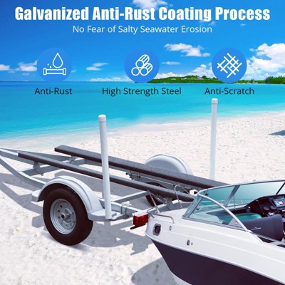 2PCS Boat Trailer Guide, 40"-60" Adjustable Design Trailer Guide Poles, Rustproof Galvanized Steel Trailer Guide, Trailer Guides with PVC Pipes