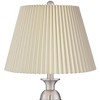 Regency Hill Blair Traditional Table Lamps 25" High Set of 2 Brushed Nickel Ivory Linen Pleat Shade for Bedroom Living Room Bedside Nightstand Office - 2 of 4