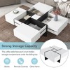 Whisen Square Coffee Table with Extendable Sliding Tabletop and 4 Hidden Storage Compartments, UV High-gloss Design - 4 of 4