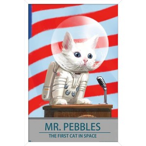 Trends International Fallout 4 - Mr. Pebbles - The First Cat In Space Framed Wall Poster Prints - 1 of 4