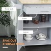 GlasFlength Kitchen Carts and Islands Rolling Kitchen Table Storage Island Mobile Buffet Server Table for Dining Room, Gray, 32.8"*17.8"*36" - 4 of 4