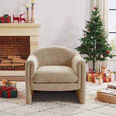 VANOMi 31.2 inch Wide Upholstered Barrel Accent