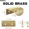 attop Solid Brass Edge Pulls for Cabinets Brushed Gold Leaf Knobs and Pulls for Dresser Drawers (2, Overall Length:2-3/8"(60mm) - 2 of 4