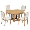 Whisen Farmhouse Extendable Round Dining Table Set with 4 Chairs - 4 of 4
