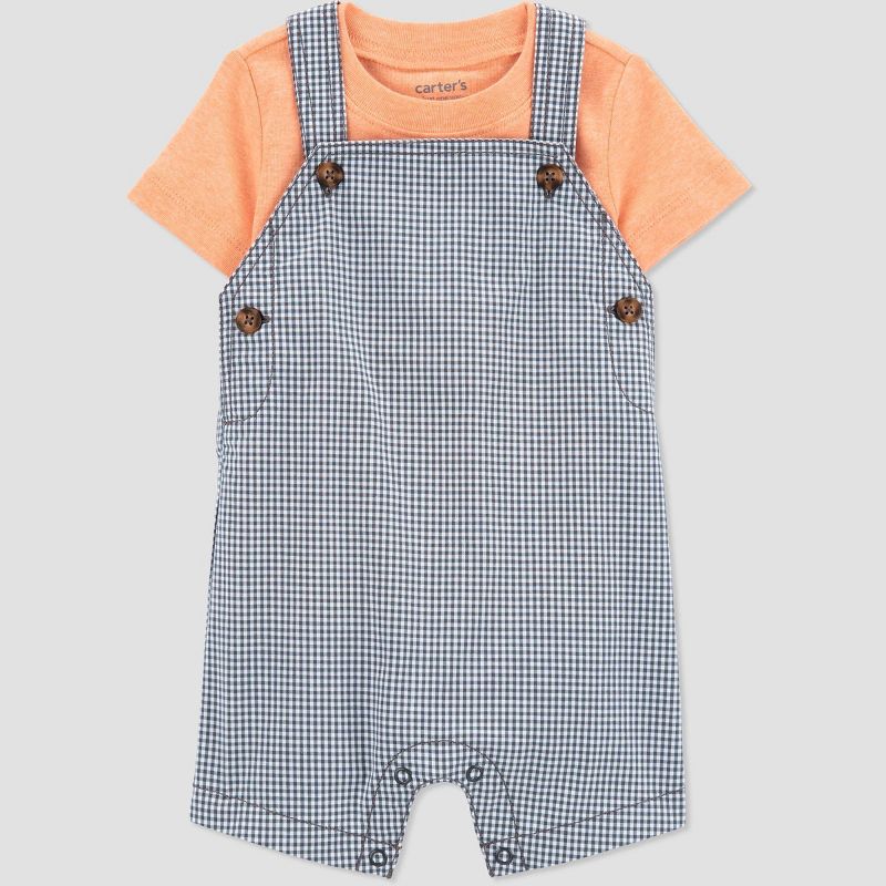 Carter&#39;s Just One You&#174; Baby Boys&#39; Gingham Overalls - Orange, 3 of 7