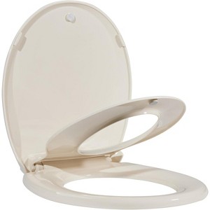 Whizmax Toilet Seat with Slow Soft Close - Easy to Install and Clean, Never Loosens - Fits Most Elongated - 1 of 4
