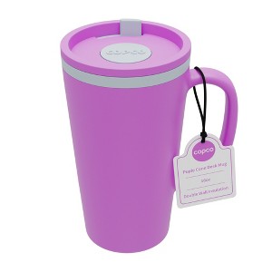 Copco Cone Desk Mug, 16 Ounce - Double Wall Insulated Travel-Friendly Mug with Lid and Handle, Microwave & Dishwasher Safe, (Purple) - 1 of 4